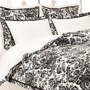 Anthropologie-India Ink Queen Duvet Cover & Shams